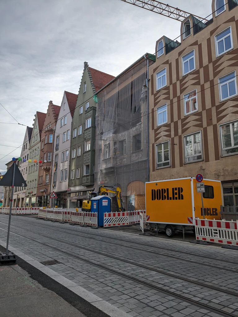 Karolinenstraße Augbsurg Baustelle — © Foto: Radio Augsburg