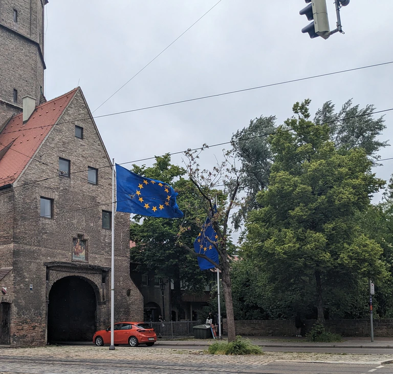 Europa, Europafahrne, Jakobertor — © Bild: Radio Augsburg