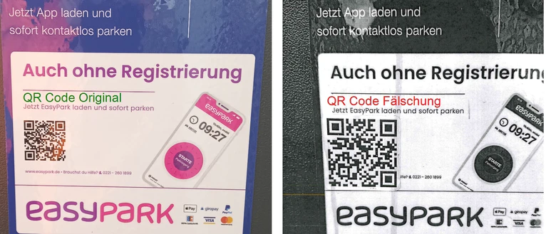 Quishing, Parkschein, QR-Code — © Stadt Augsburg