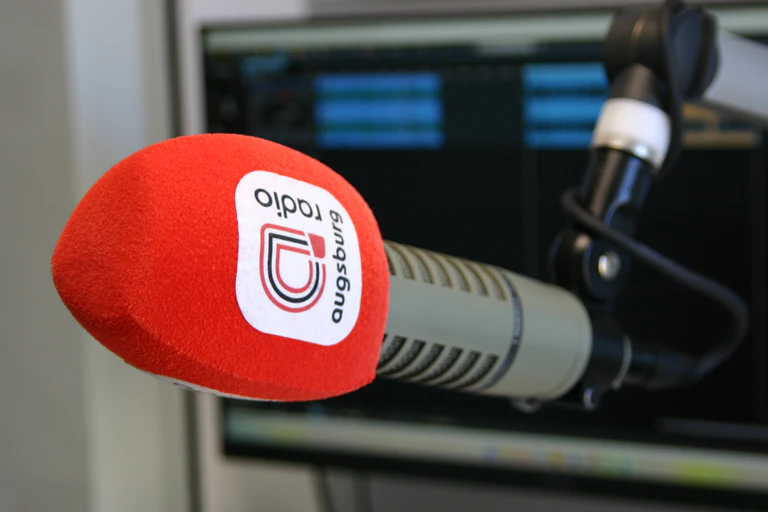 Mikrofon im Studio von RADIO AUGSBURG